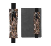 GGNKDL Leather Pen Holder Bookmark Pebbles in the beach Pattern for Hardcover Journals, Diaries, Planners - Adjustable Strap Band Pouch