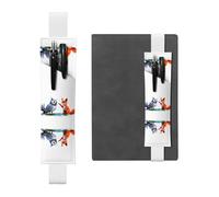 GGNKDL Leather Pen Holder Bookmark Reluctant to leave Pattern for Hardcover Journals, Diaries, Planners - Adjustable Strap Band Pouch