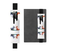 GGNKDL Leather Pen Holder Bookmark Reluctant to leave Pattern for Hardcover Journals, Diaries, Planners - Adjustable Strap Band Pouch