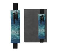 GGNKDL Leather Pen Holder Bookmark The Deep Ocean Pattern for Hardcover Journals, Diaries, Planners - Adjustable Strap Band Pouch