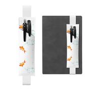 GGNKDL Leather Pen Holder Bookmark The goldfish that spits bubbles Pattern for Hardcover Journals, Diaries, Planners - Adjustable Strap Band Pouch