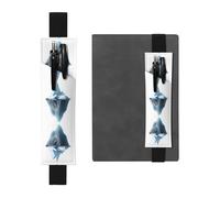 GGNKDL Leather Pen Holder Bookmark The tip of the iceberg Pattern for Hardcover Journals, Diaries, Planners - Adjustable Strap Band Pouch