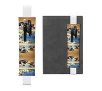 GGNKDL Leather Pen Holder Bookmark turtles on the beach Pattern for Hardcover Journals, Diaries, Planners - Adjustable Strap Band Pouch