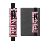 GGNKDL Leather Pen Holder Bookmark Vintage pink sewing machine Pattern for Hardcover Journals, Diaries, Planners - Adjustable Strap Band Pouch