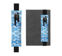 GGNKDL Leather Pen Holder Bookmark Wings in the sky Pattern for Hardcover Journals, Diaries, Planners - Adjustable Strap Band Pouch