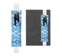 GGNKDL Leather Pen Holder Bookmark Wings in the sky Pattern for Hardcover Journals, Diaries, Planners - Adjustable Strap Band Pouch