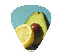 GGNKDL Lemon avocado Prints Guitar plectrum 12 pieces with three thickness plectrum combinations suitable for bass and ukulele