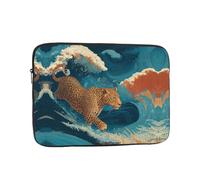 GGNKDL Leopard in The Waves Pattern Shockproof Portable Laptop Sleeve Bag 13 inch for Men Women Business Travel, Office Daily Use