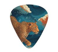 GGNKDL Leopard in the waves Prints Guitar plectrum 12 pieces with three thickness plectrum combinations suitable for bass and ukulele