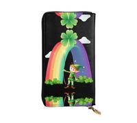GGNKDL Light up the rainbow printing Women's leather long handheld wallet large capacity credit card zipper bag