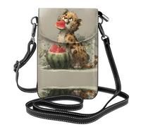GGNKDL Little leopard eating watermelon printing Crossbody bag, mobile phone bag, women's small wallet, a practical gift suitable for going out, exercising, and shopping