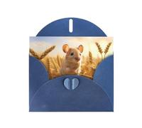 GGNKDL Little Mouse In The Wheat Field Prints Greeting Card - High-End Pearlescent Paper With Dazzling Sparkling Effect
