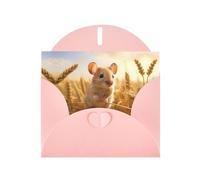 GGNKDL Little Mouse In The Wheat Field Prints Greeting Card - High-End Pearlescent Paper With Dazzling Sparkling Effect