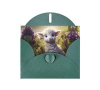GGNKDL Little Sheep In The Vineyard Prints Greeting Card - High-End Pearlescent Paper With Dazzling Sparkling Effect