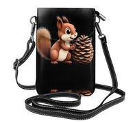 GGNKDL Little squirrel stealing pine cones printing Crossbody bag, mobile phone bag, women's small wallet, a practical gift suitable for going out, exercising, and shopping
