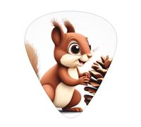GGNKDL Little squirrel stealing pine cones Prints Guitar plectrum 12 pieces with three thickness plectrum combinations suitable for bass and ukulele