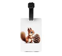 GGNKDL Little Squirrel Stealing Pine Cones Prints Luggage Tags and Travel Bag Tags are Suitable for Both Men and Women to Prevent Luggage