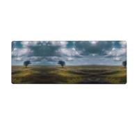 GGNKDL Little Tree on The Prairie Prints Gaming Mouse pad XXL Large Mouse Mat Long Extended Mouse Pad Desk Mat Non-Slip Rubber Mice Pads Stitched Edges Thin Pad 31.5 x 11.8 x 0.12 in