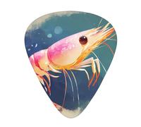 GGNKDL Lively little shrimp Prints Guitar plectrum 12 pieces with three thickness plectrum combinations suitable for bass and ukulele