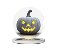GGNKDL Long Live The Day Pumpkin Lantern Printing Car Coasters 2 Absorbent Ceramic Anti Slip Beverage Pads, car Decorations
