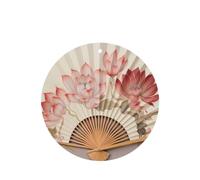 GGNKDL Lotus print on fan prints 6-piece Round Shape car air freshener with hanging type car accessories