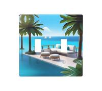 GGNKDL Love Island on the S printing Switch cover decorative wall panel suitable for residential and commercial areas 4.5x4.5 In