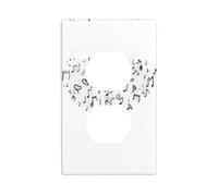 GGNKDL Love made of musical notes printing Dual socket wall panel household power cover durable for decorative sockets and switches