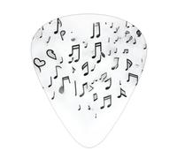 GGNKDL Love made of musical notes Prints Guitar plectrum 12 pieces with three thickness plectrum combinations suitable for bass and ukulele