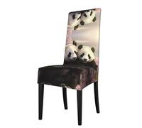 GGNKDL Lovely Pandas Prints Restaurant Chair Covers are Detachable, Super Elastic, and Washable, Suitable for Kitchens