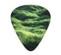 GGNKDL Lush green grassland Prints Guitar plectrum 12 pieces with three thickness plectrum combinations suitable for bass and ukulele
