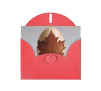 GGNKDL Maple Leaf Easter Egg Prints Greeting Card - High-End Pearlescent Paper With Dazzling Sparkling Effect