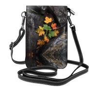 GGNKDL Maple leaves under rocks printing Crossbody bag, mobile phone bag, women's small wallet, a practical gift suitable for going out, exercising, and shopping