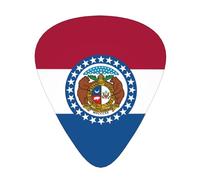 GGNKDL Missouri State Flag Prints Guitar plectrum 12 pieces with three thickness plectrum combinations suitable for bass and ukulele