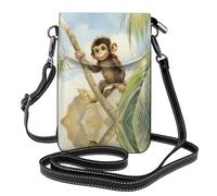 GGNKDL Monkey on the coconut tree printing Crossbody bag, mobile phone bag, women's small wallet, a practical gift suitable for going out, exercising, and shopping
