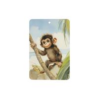 GGNKDL Monkey on the coconut tree prints 6-piece Rectangle car air freshener with hanging type car accessories