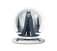 GGNKDL Moon Leader Printing Car Coasters 2 Absorbent Ceramic Anti Slip Beverage Pads, car Decorations