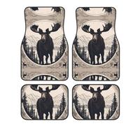 GGNKDL Moose Bear Deer Printing Car Floor mats with Anti Slip Front and Rear are Suitable for Cars, Trucks and SUV