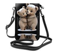 GGNKDL Mother bear hugs the little bear printing Crossbody bag, mobile phone bag, women's small wallet, a practical gift suitable for going out, exercising, and shopping