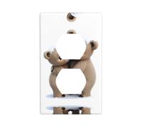 GGNKDL Mother bear hugs the little bear printing Dual socket wall panel household power cover durable for decorative sockets and switches