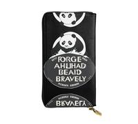 GGNKDL Moving Forward printing Women's leather long handheld wallet large capacity credit card zipper bag
