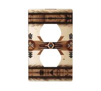 GGNKDL Native American Patterns printing Dual socket wall panel household power cover durable for decorative sockets and switches