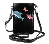 GGNKDL Naughty little dolphin printing Crossbody bag, mobile phone bag, women's small wallet, a practical gift suitable for going out, exercising, and shopping
