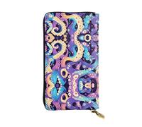 GGNKDL octopus tentacles (1) printing Women's leather long handheld wallet large capacity credit card zipper bag