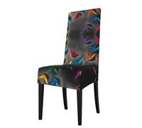 GGNKDL Origami Thousand Paper Crane Prints Restaurant Chair Covers are Detachable, Super Elastic, and Washable, Suitable for Kitchens
