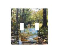 GGNKDL Painting board next to the stream printing Switch cover decorative wall panel suitable for residential and commercial areas 4.5x4.5 In