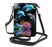 GGNKDL Playing dolphins printing Crossbody bag, mobile phone bag, women's small wallet, a practical gift suitable for going out, exercising, and shopping