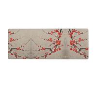 GGNKDL Plum Blossoms Under The Snow Prints Gaming Mouse pad XXL Large Mouse Mat Long Extended Mouse Pad Desk Mat Non-Slip Rubber Mice Pads Stitched Edges Thin Pad 31.5 x 11.8 x 0.12 in