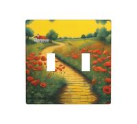 GGNKDL Poppies Field Yellow Brick Road printing Switch cover decorative wall panel suitable for residential and commercial areas 4.5x4.5 In