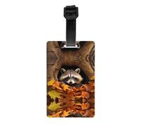 GGNKDL Raccoon in The Fall Tree Hole Prints Luggage Tags and Travel Bag Tags are Suitable for Both Men and Women to Prevent Luggage