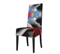 GGNKDL Rainbow Passing Through Maple Leaves Prints Restaurant Chair Covers are Detachable, Super Elastic, and Washable, Suitable for Kitchens